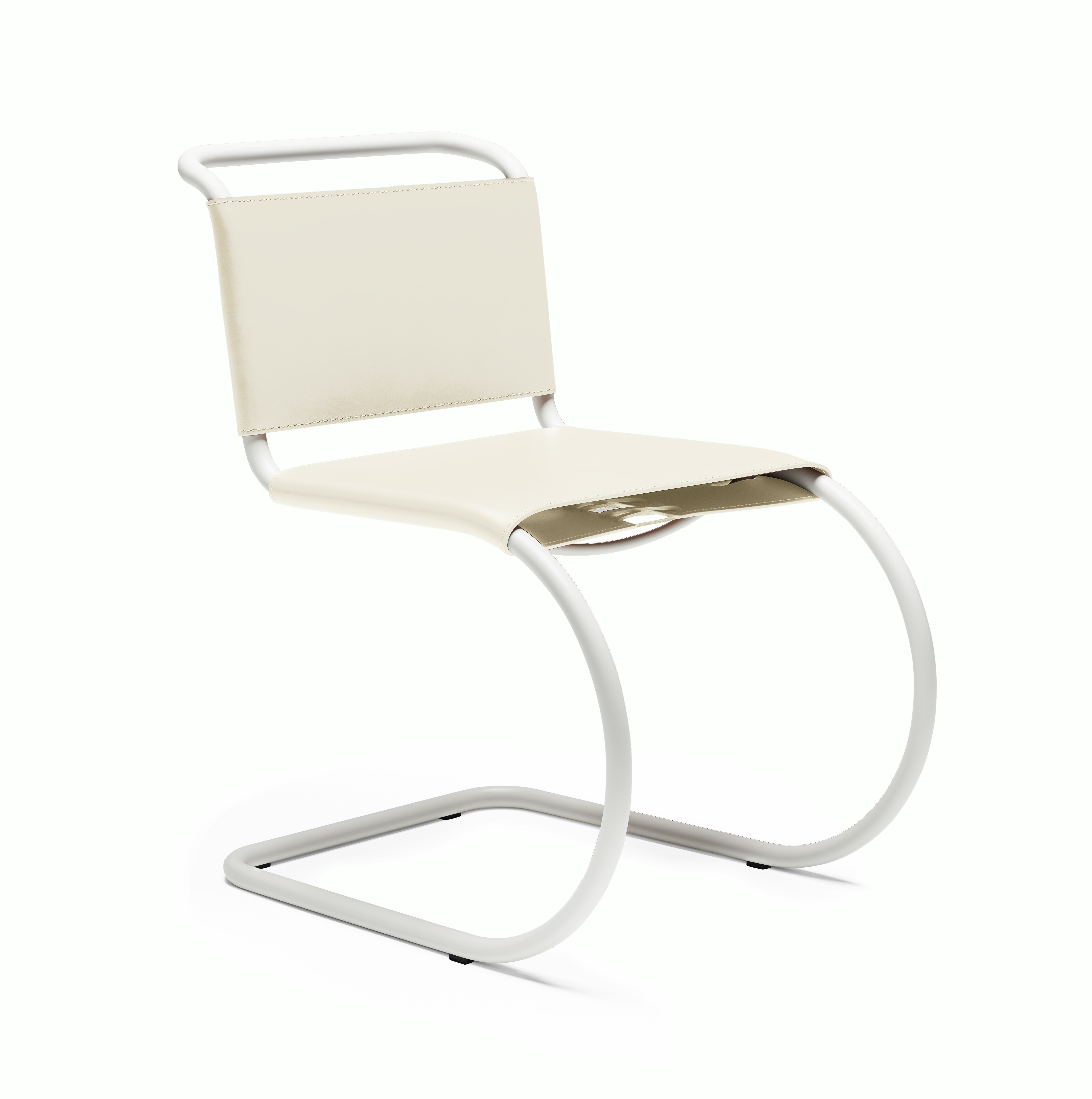 MR Side Chair - Cowhide, White / Beige, White