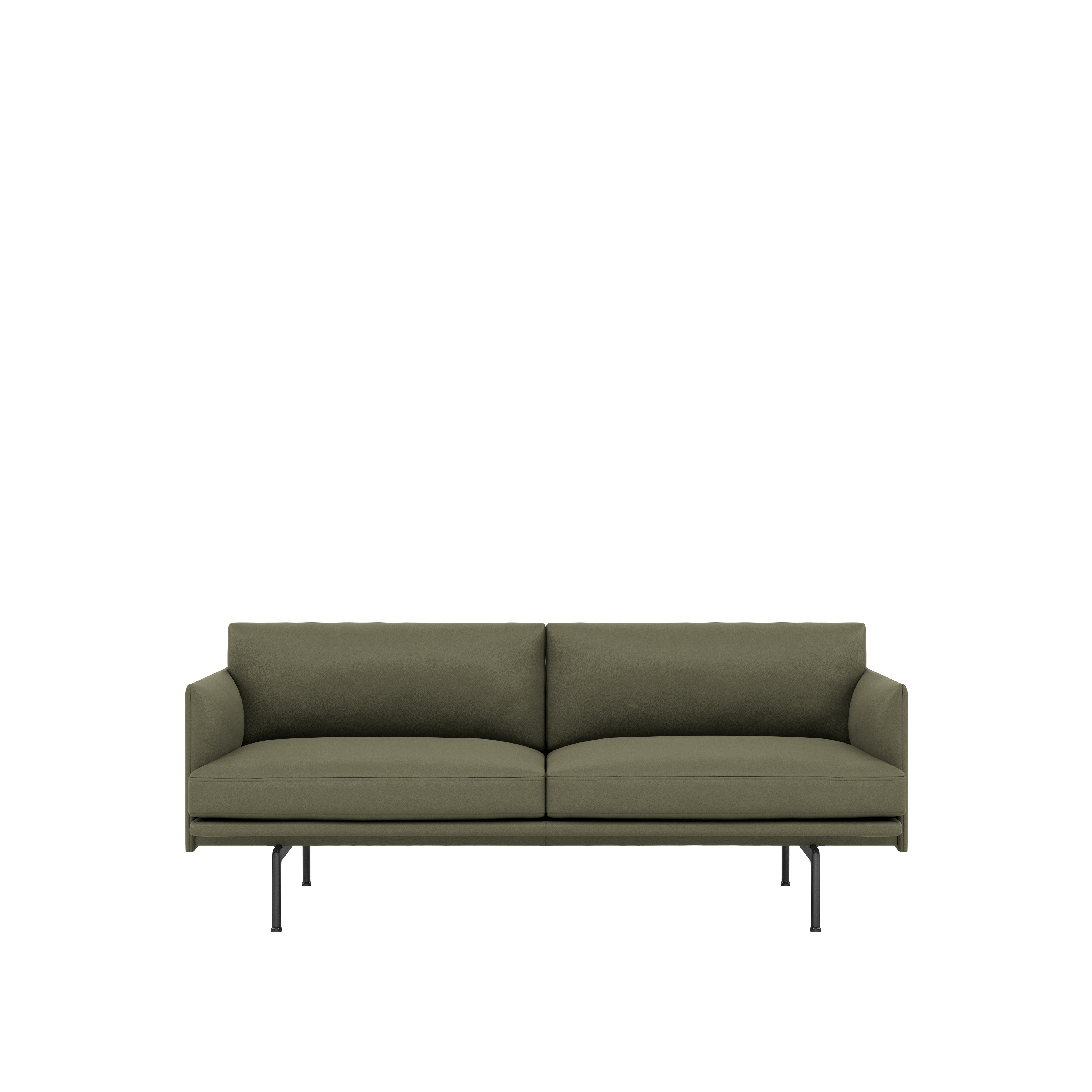 Outline Sofa, 2-Seater\BASE: Black\LEATHER: Easy Leather (R)\COL: Birch
