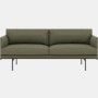 Outline Sofa, 2-Seater,  Black, Easy Leather ,Birch