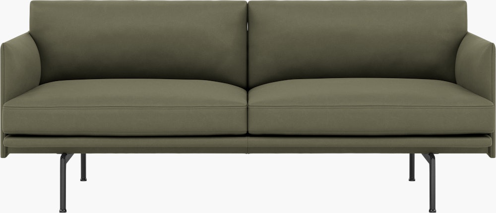 Outline Sofa, 2-Seater\BASE: Black\LEATHER: Easy Leather (R)\COL: Birch