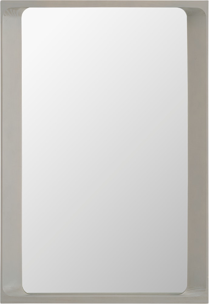 Arced Mirror, Small in Light Grey