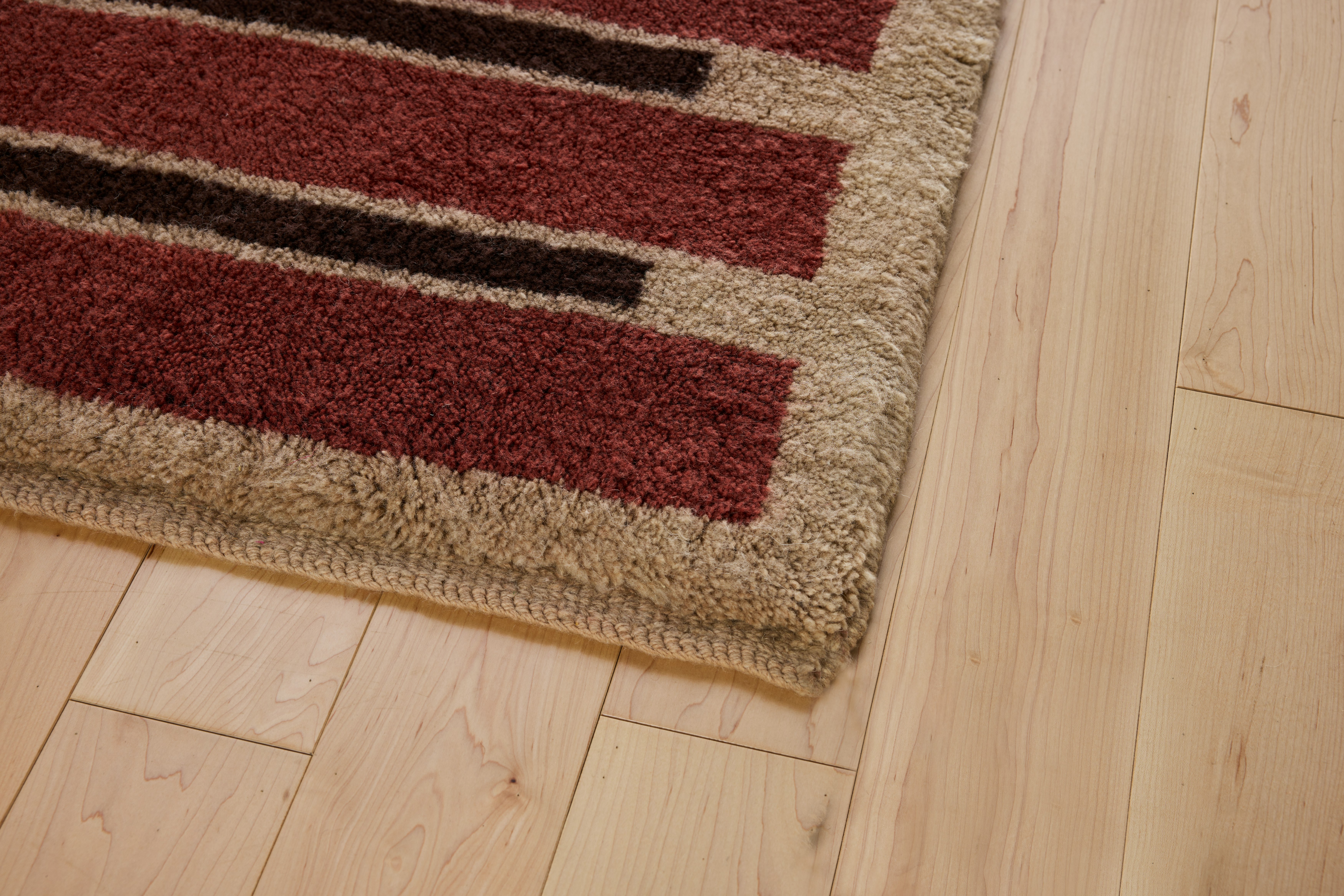 Brick Wool Moroccan Rug- Taupe,  Runner