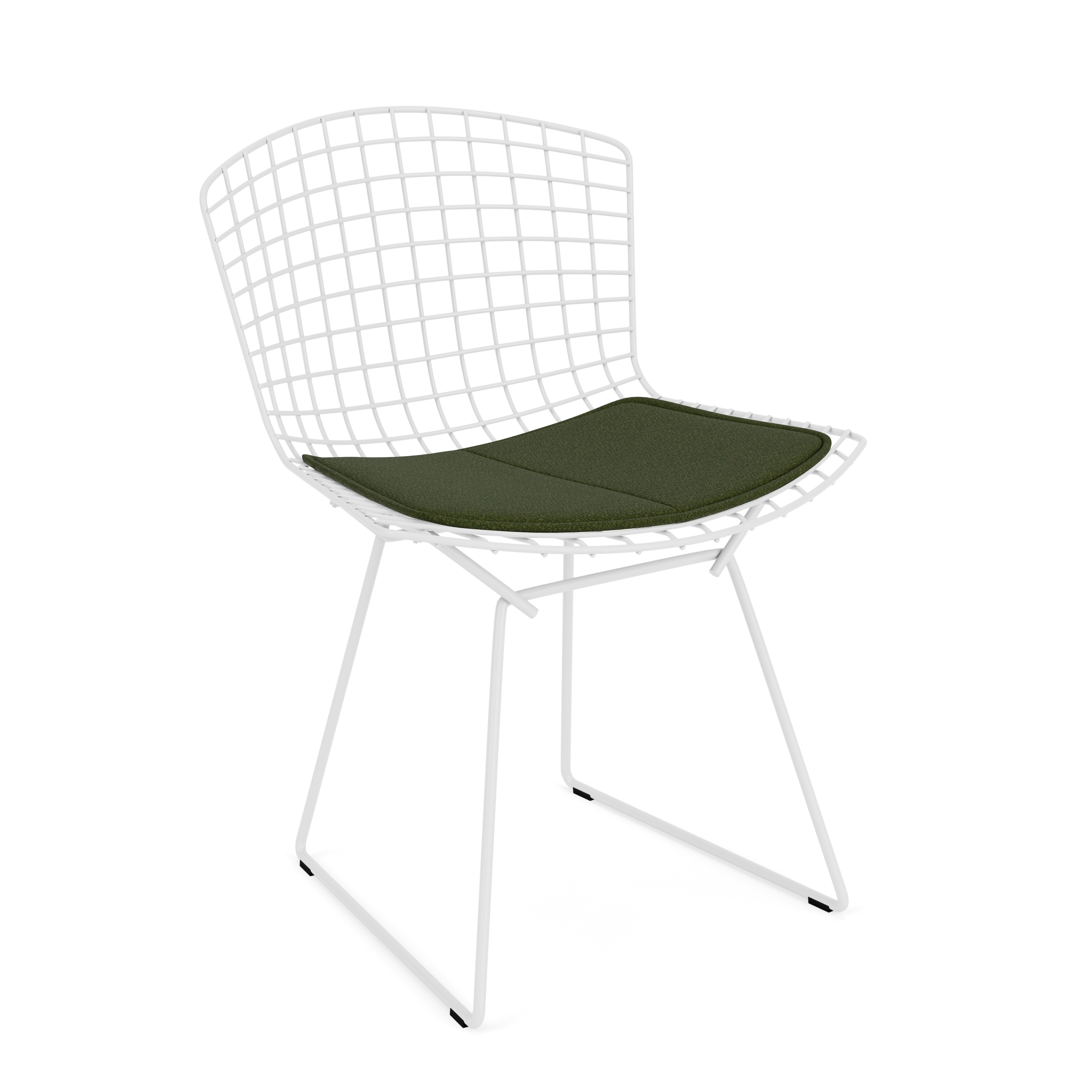 Bertoia Side Chair- Seat Pad, White, Classic Boucle, Rover