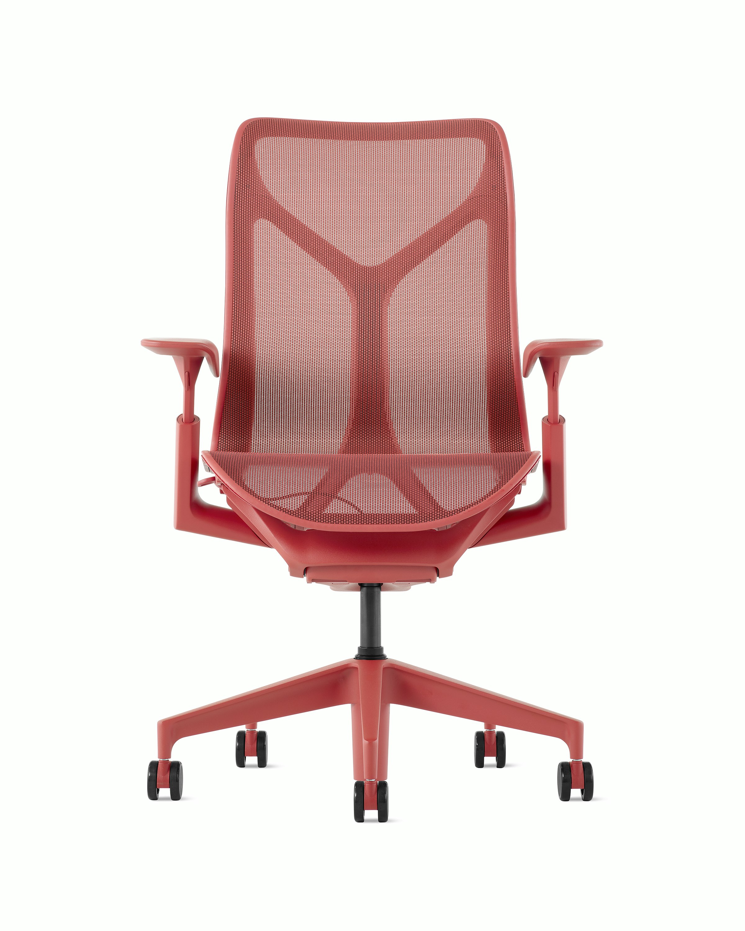 A canyon mid-back Cosm Chair with height adjustable arms.