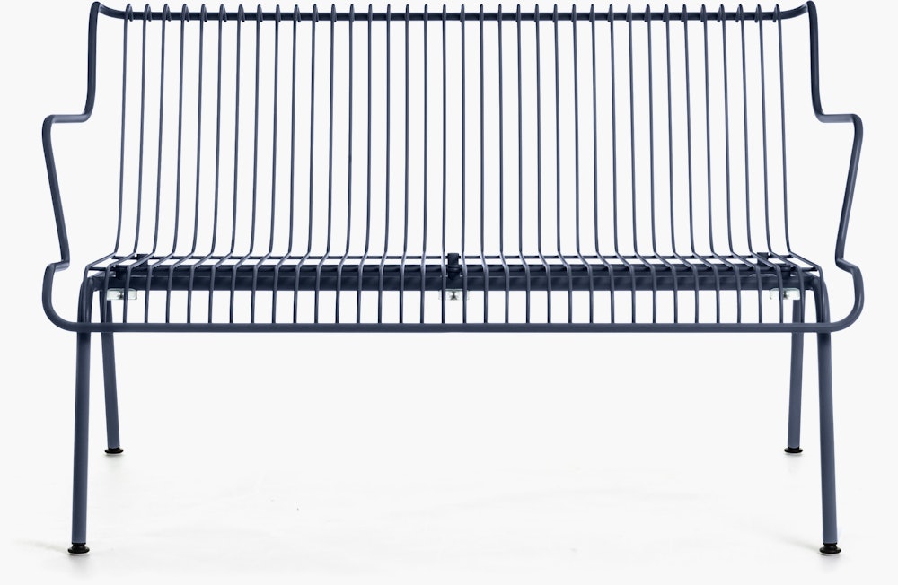 South Outdoor Lounge Bench with Arms - Night Blue