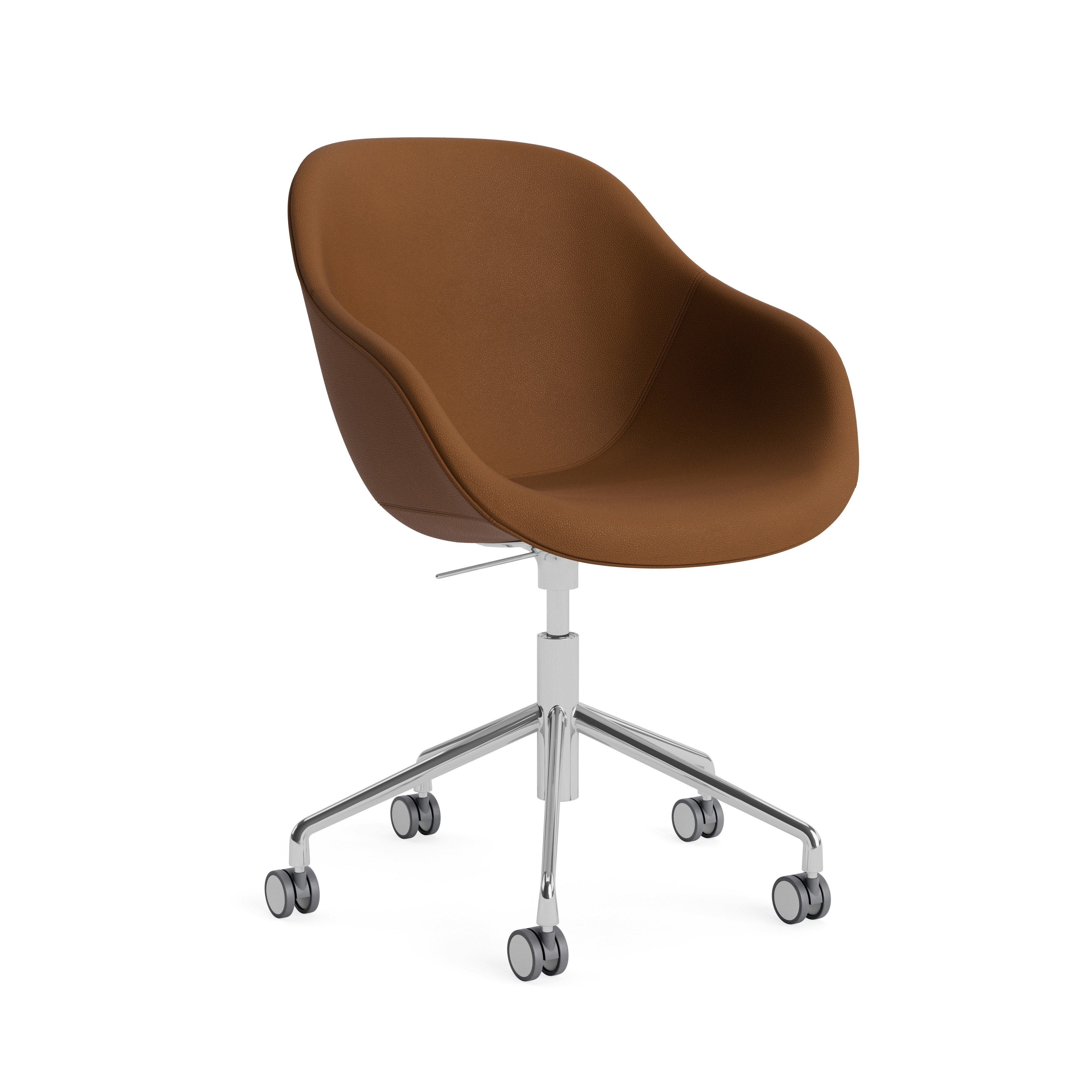 AAC 153 - Uph Task Armchair - Prone Leather, Ledge - Polished Aluminum