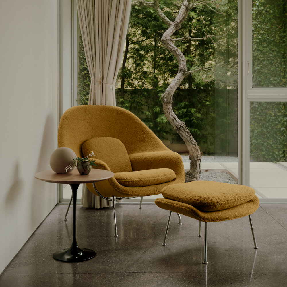 Womb Chair and Ottoman in Puff Honey