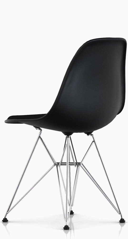 Eames Upholstered Molded Plastic Side Chair DSR - Wire Leg
