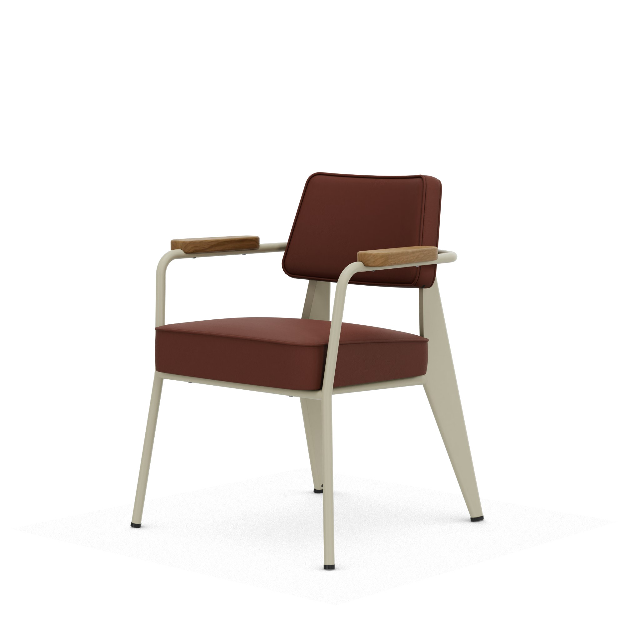 Fauteuil Direction - Leather Premium F,   Brandy,   Blanc Colombe,   Natural Oak,   Hard Glides