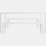 Eos Dining Set - Rectangular Table & 2 Benches,  White