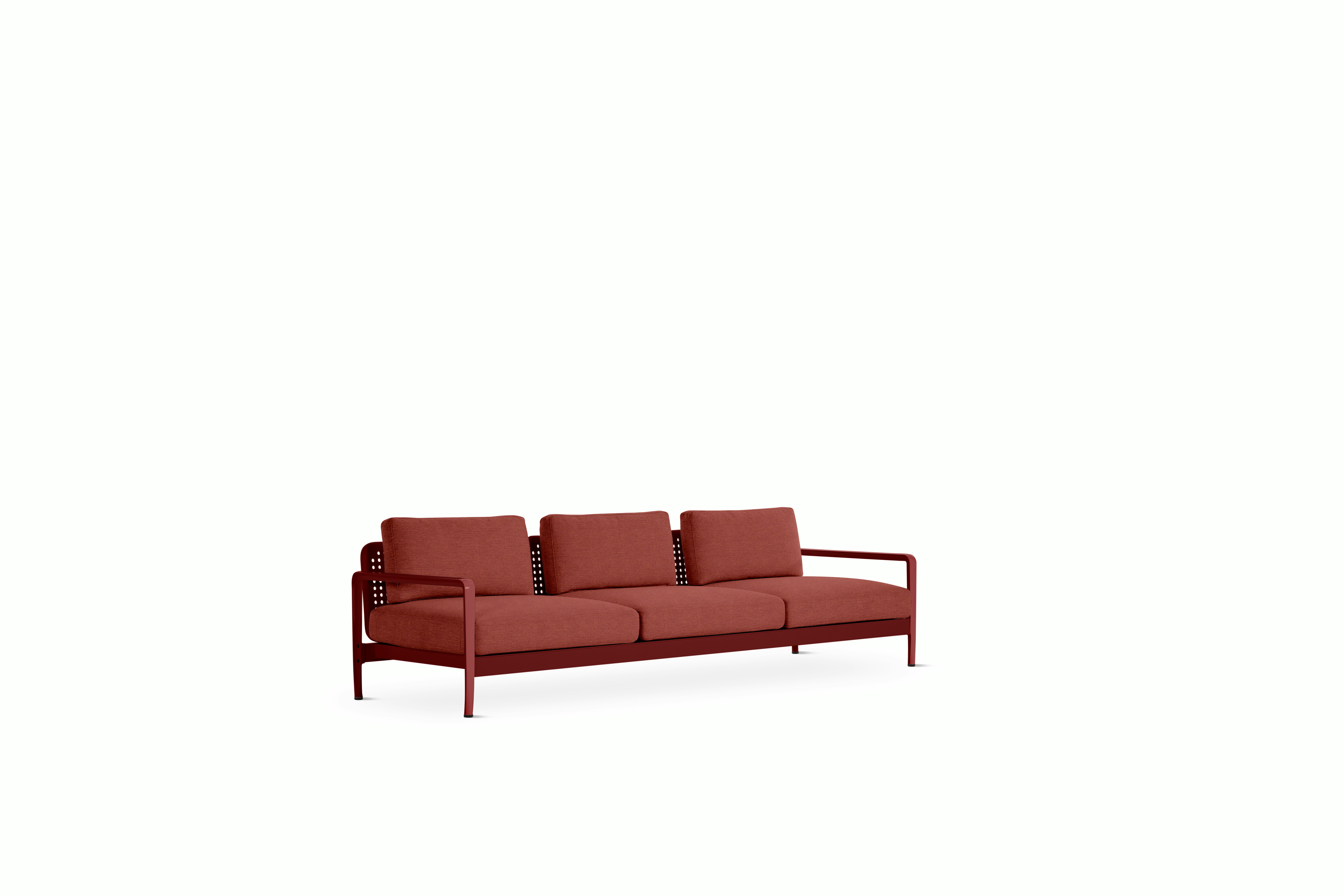 Lissoni Sofa 3 Seater in Dark Red