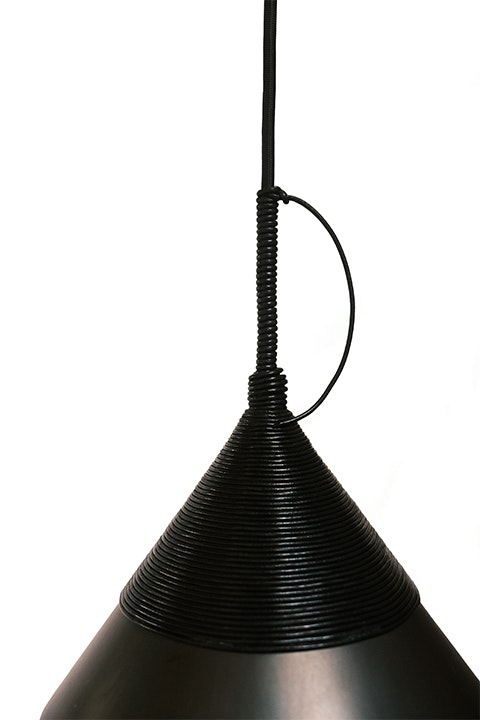 The Leather Knot Pendant in Blackened Brass