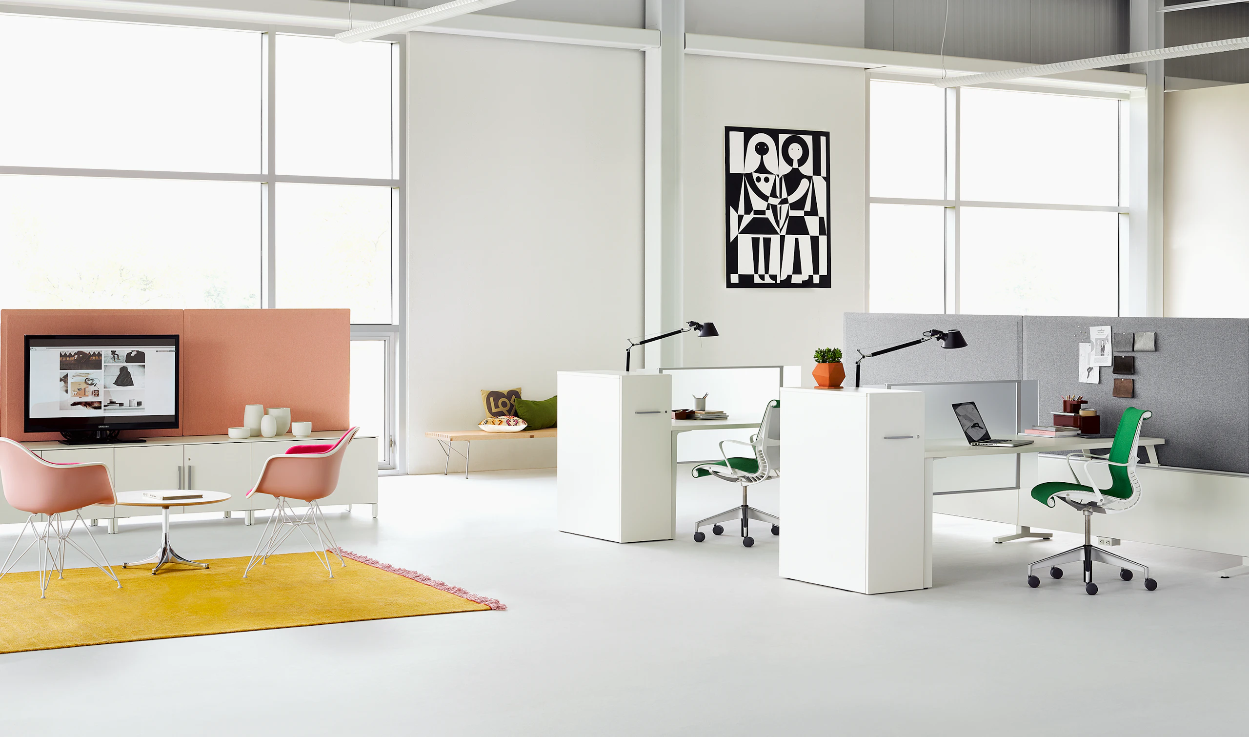 Tu Wood Personal Tower with Canvas Office Landscape