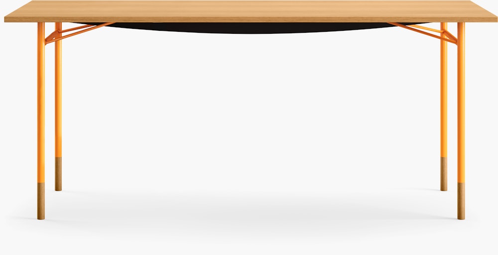 Nyhavn Desk - Dark Oiled Oak, Orange, Without Drawer