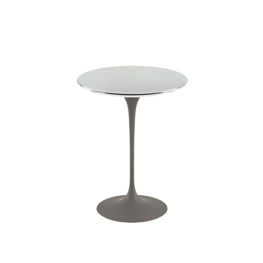 Saarinen Side Table - 16" Round\Chrome\Grey"