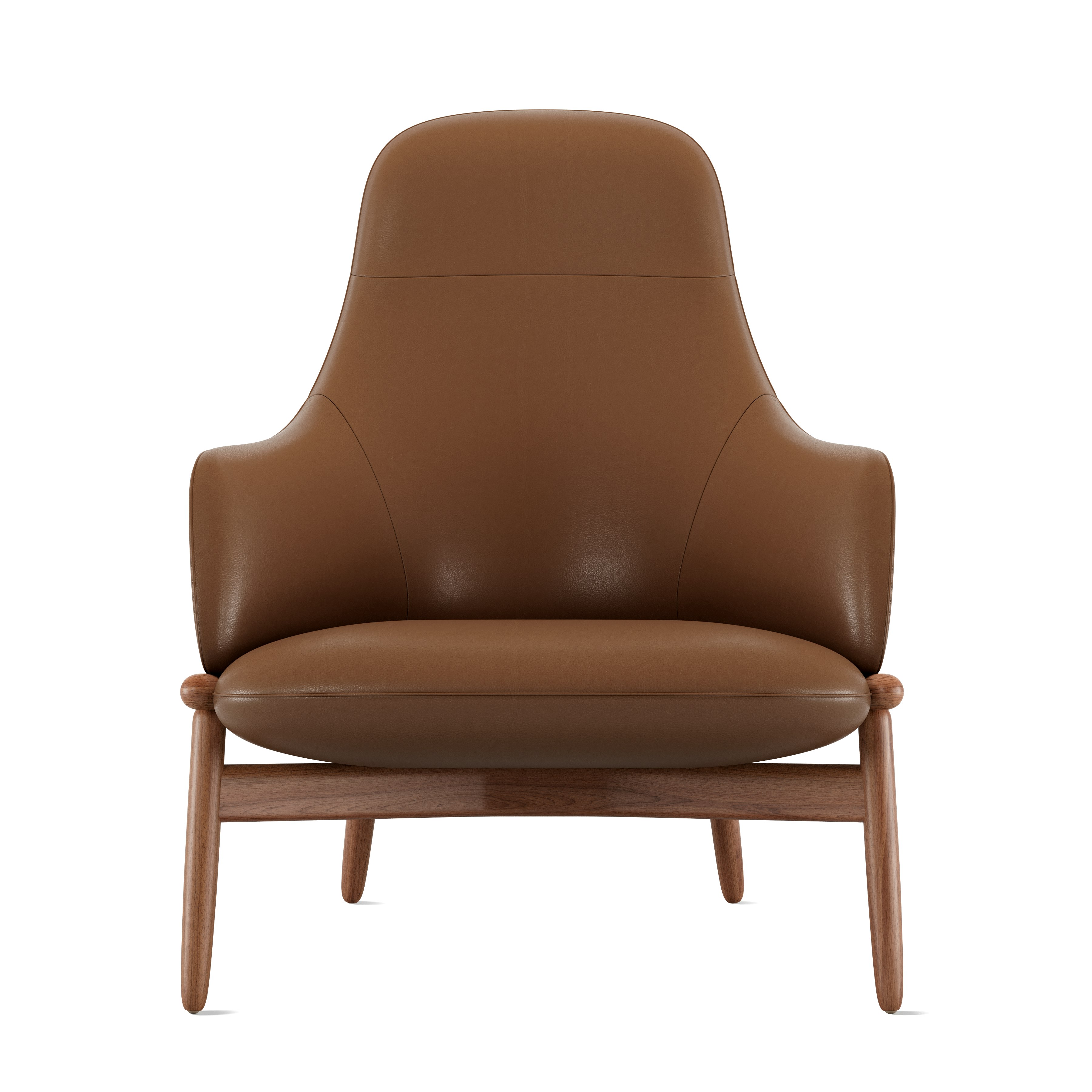 ReFrame Lounge Chair - High Back,  Prone Leather,  Ledge,  Walnut
