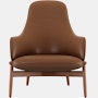 ReFrame Lounge Chair - High Back,  Prone Leather,  Ledge,  Walnut