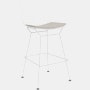 Bertoia Stool - Counter Height, With Seat Pad, White, Crossroad, Almond