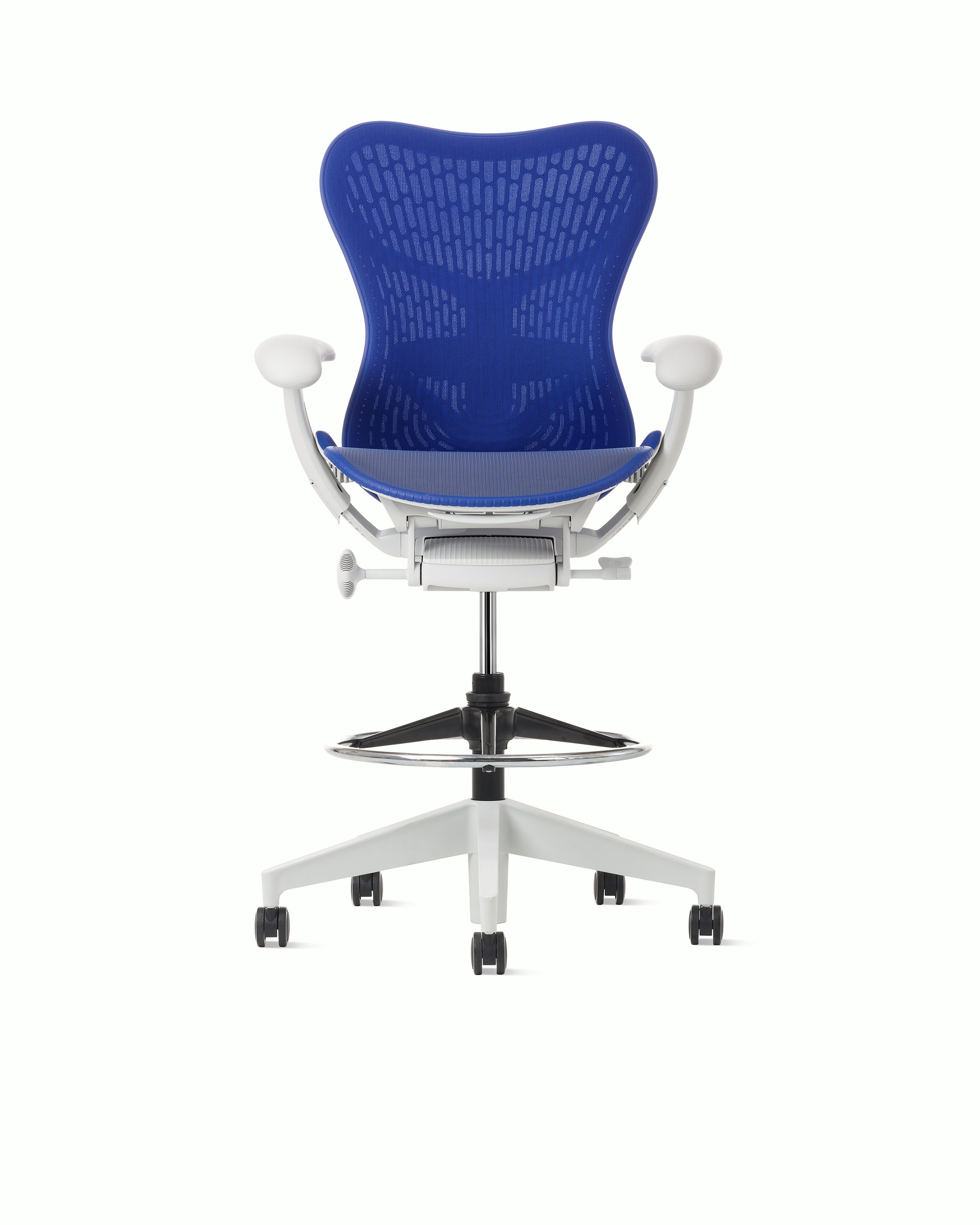 MIrra 2 Stool in Alpine with Ultramarine Butterfly Suspension and FlexFront seat