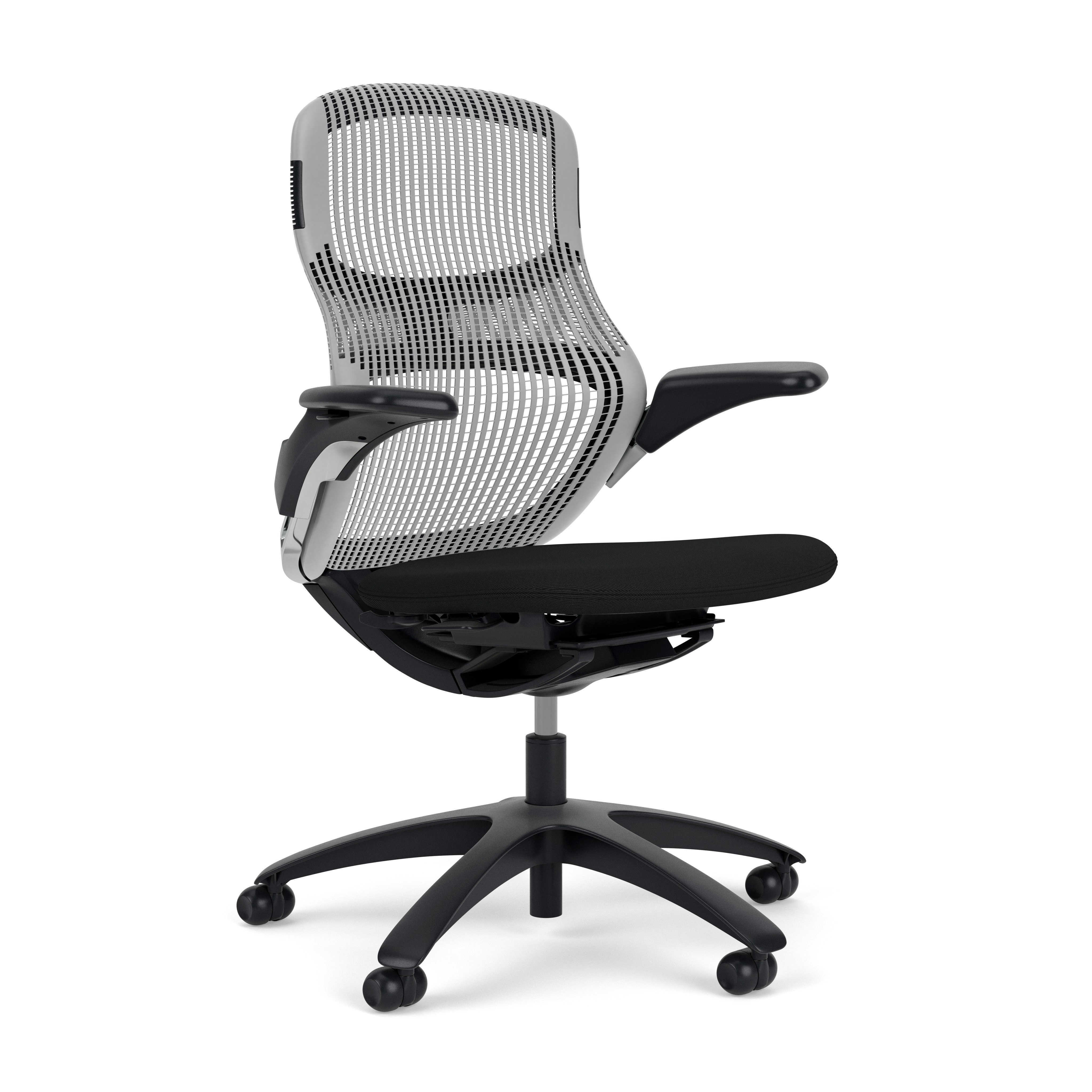 Generation Chair - Dark, Height Adjustable, Pebble, Generation, Onyx, Plastic Standard, Hard Wheel