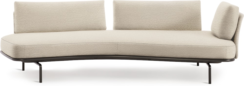 Panoramic Sofa - Right, Small / Double Large, Curly, Ivory, Charcoal