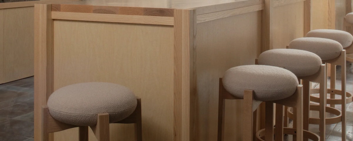 Pioneer Stools at a kitchen counter