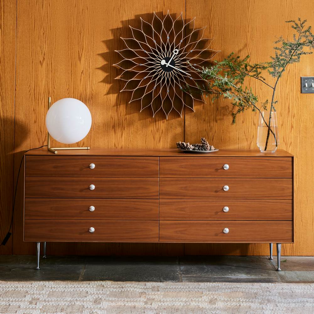 Lispenard Armchair and Nelson Thin Edge Double Dresser