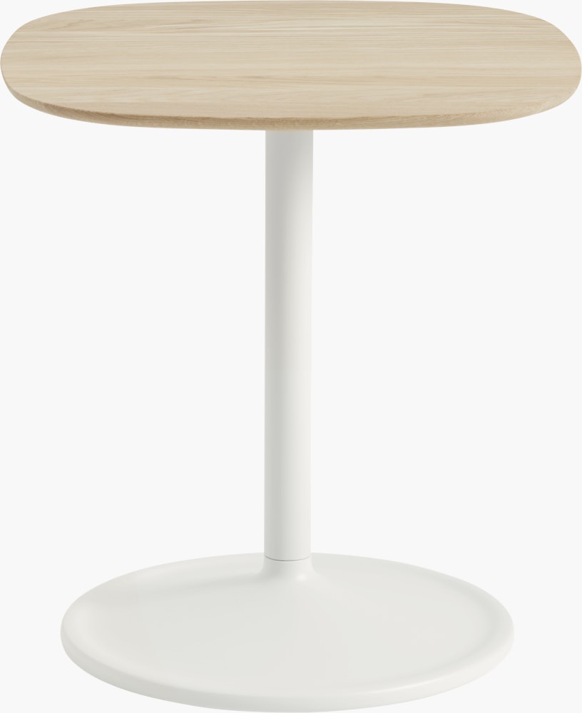 Soft Side Table - Rounded Square 18.9",  17.7,  Oak / White, "