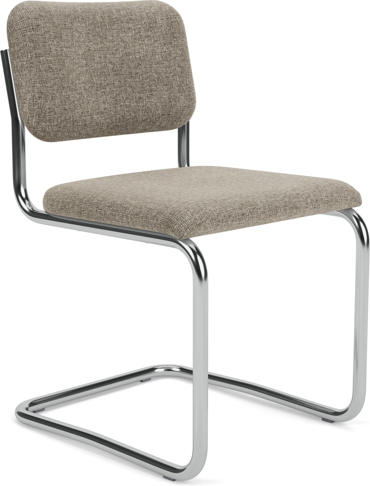 Cesca Armchair, Fully Upholstered, Upholstered Seat, Volo Leather, White