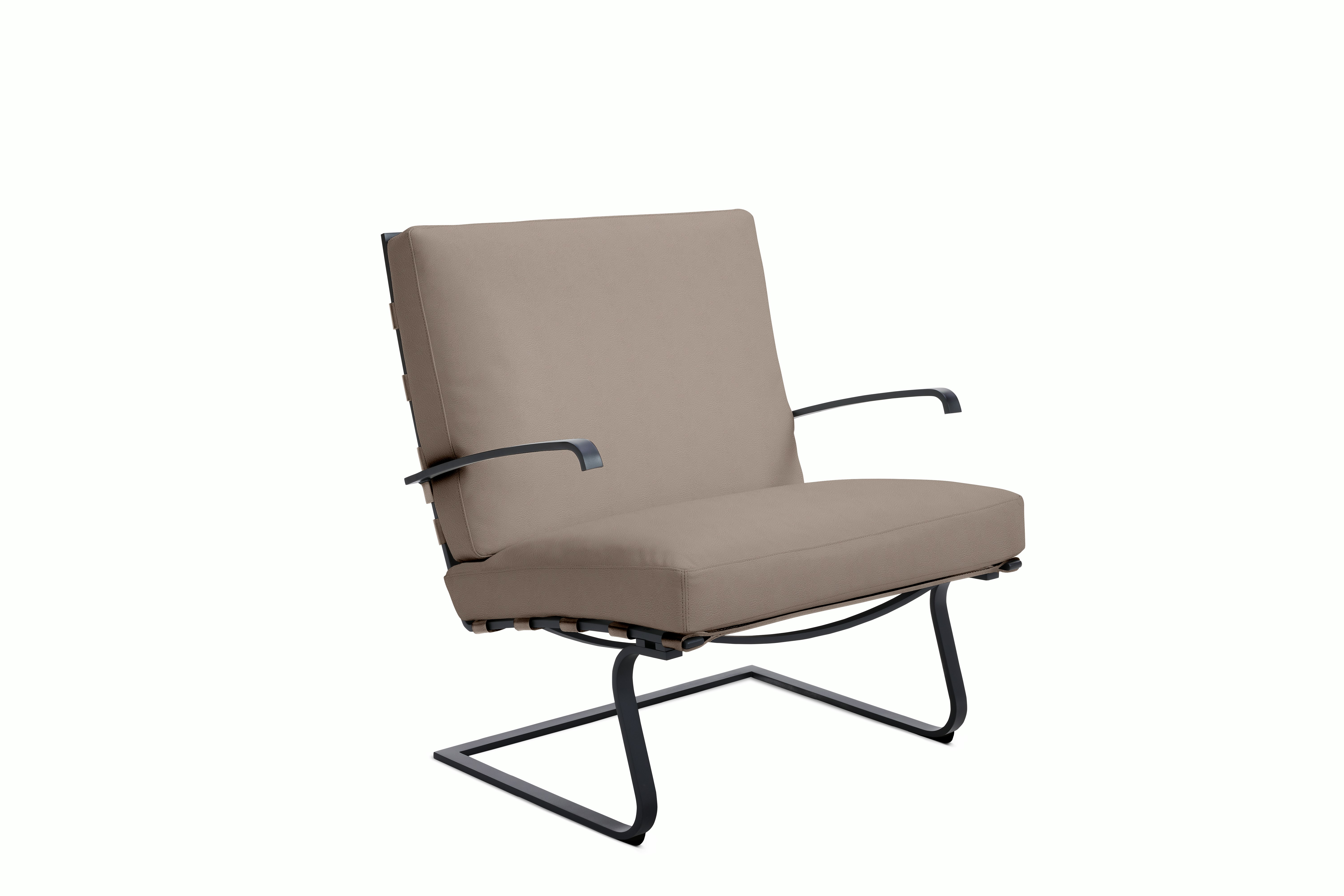 Tugendhat Chair in Sabrina Leather,  Lahaina with belting in Sabrina Leather,  Lahaina and black frame
