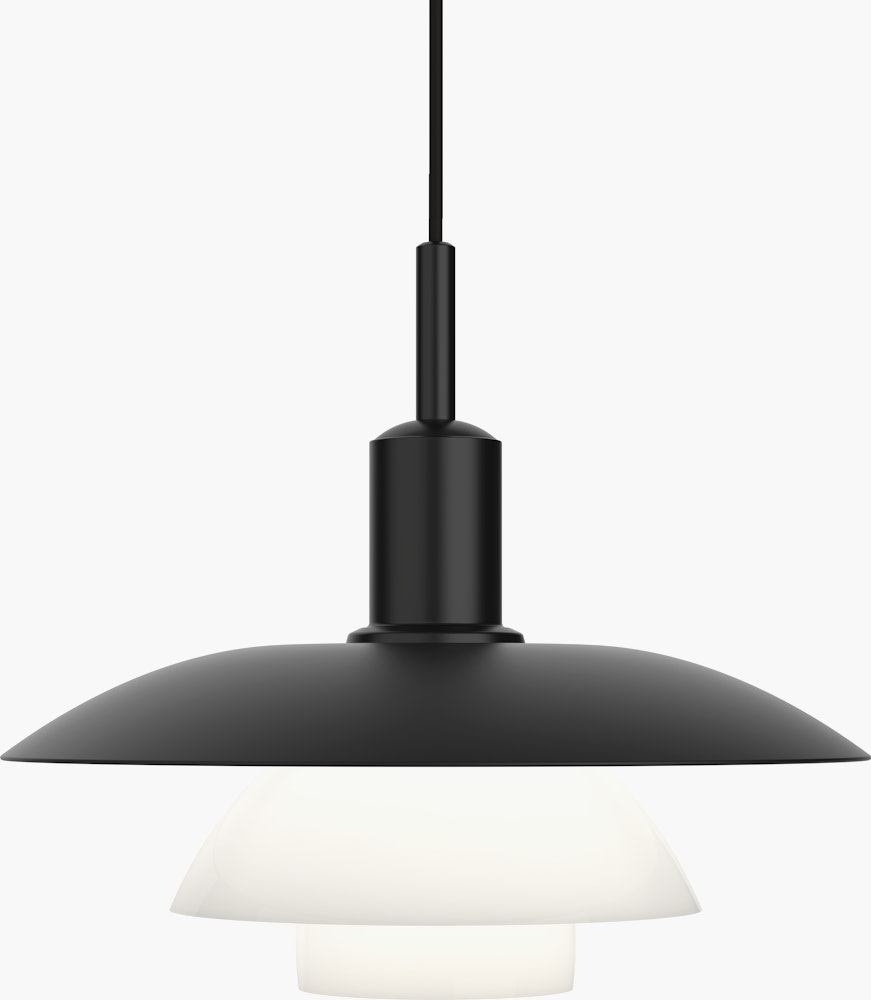 PH 5/5 Pendant - Metal Black/Opal Glass