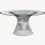 Platner Dining Table - 60", Glass, Clear, Polished Nickel