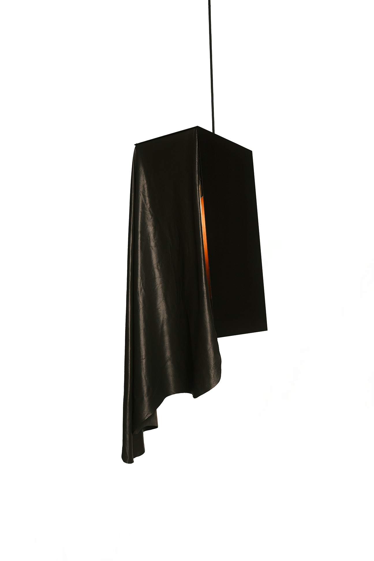 The Leather Drape Pendant in Black