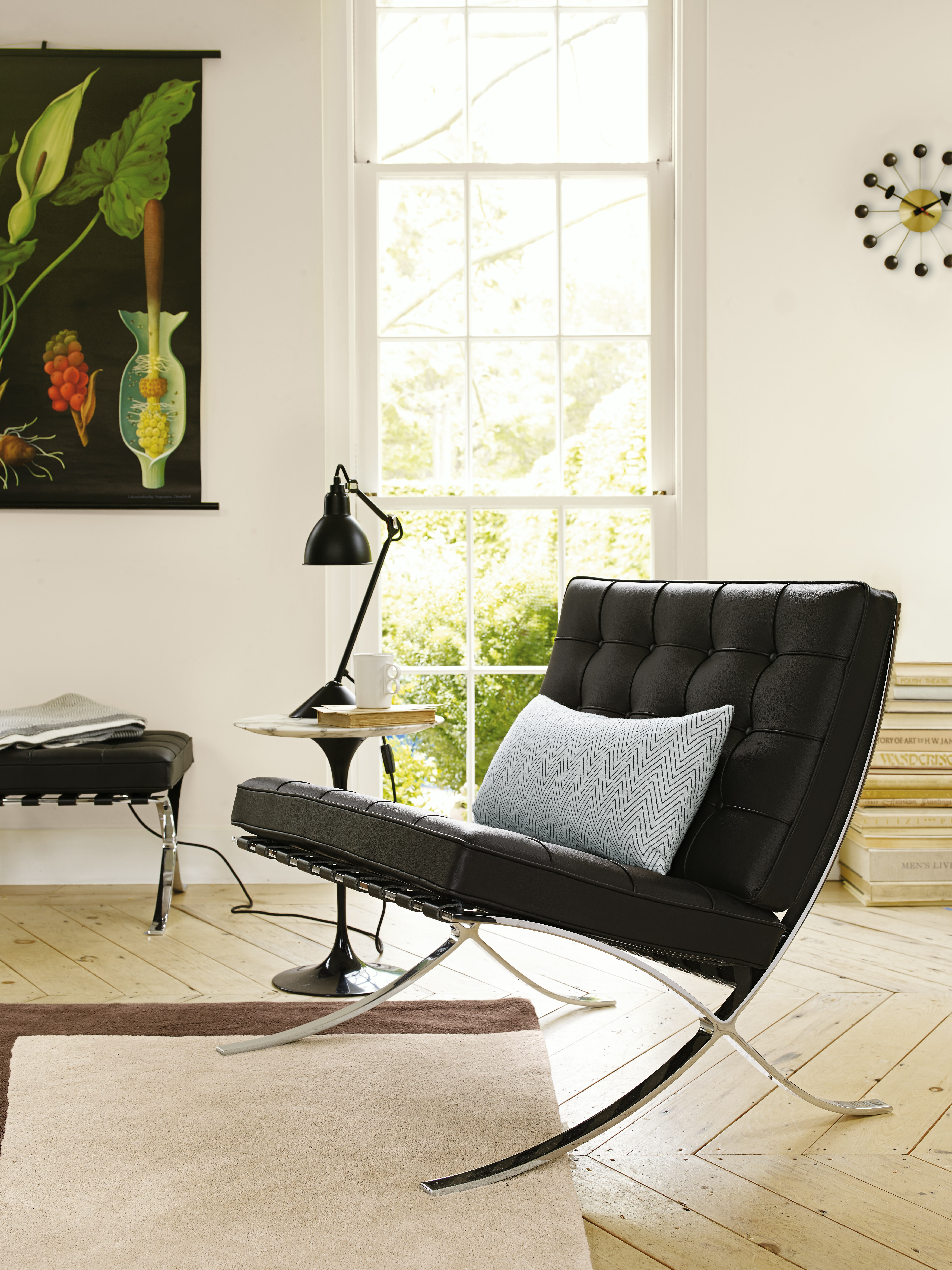 Barcelona Chair in a living room setting