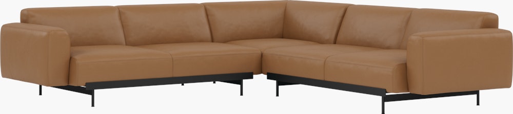 n Situ Corner Sectional, Refine Leather Cognac