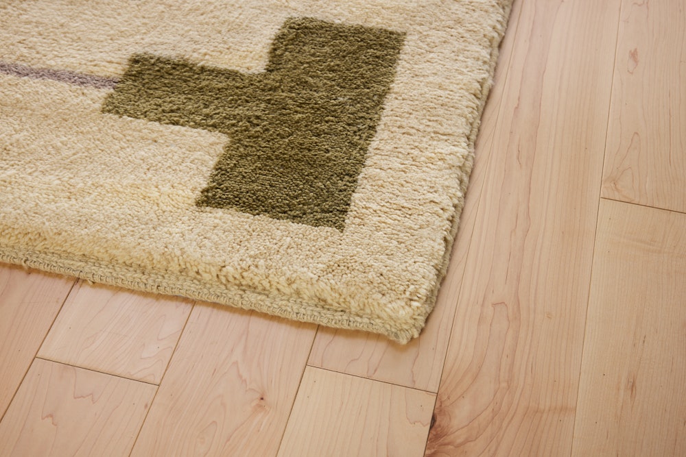 Backgammon Wool Moroccan Rug - Natural