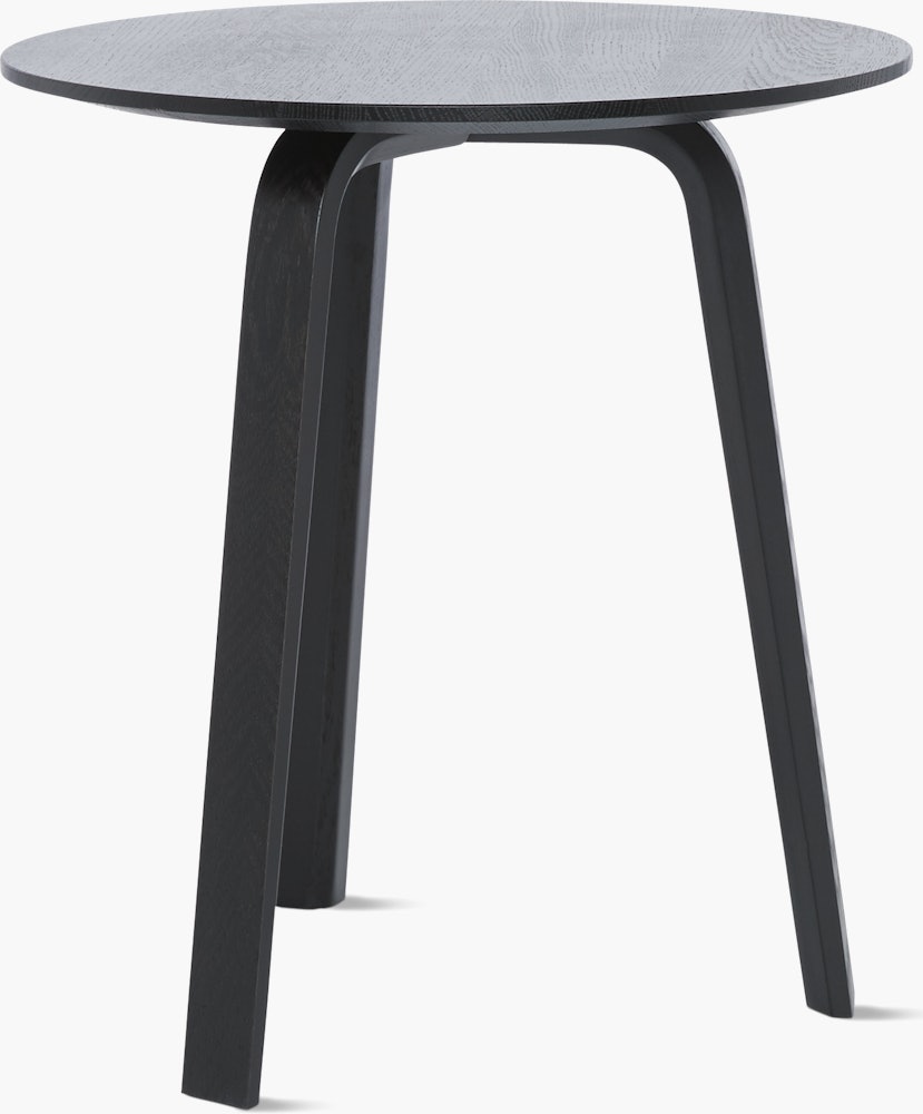 A black Bella Side Table viewed from an angle