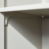 Quoin Locker, Cantilever Bracket detail Quoin metal storage locker hinge hinged door shelf support reverse cantilever bracket detail