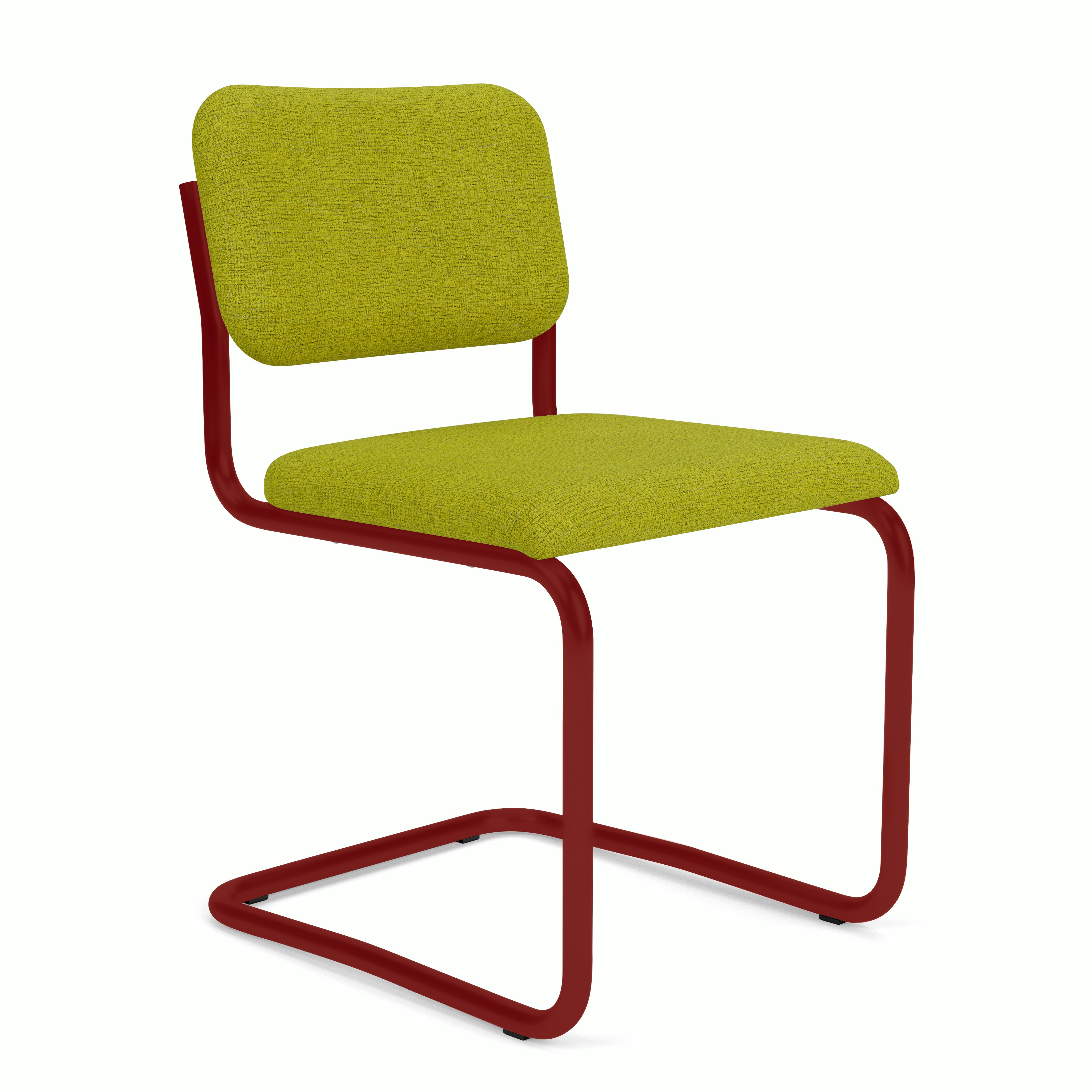 Cesca Upholstered Chair - Side Chair ,  Fully upholstered,   diva,  green,  red frame