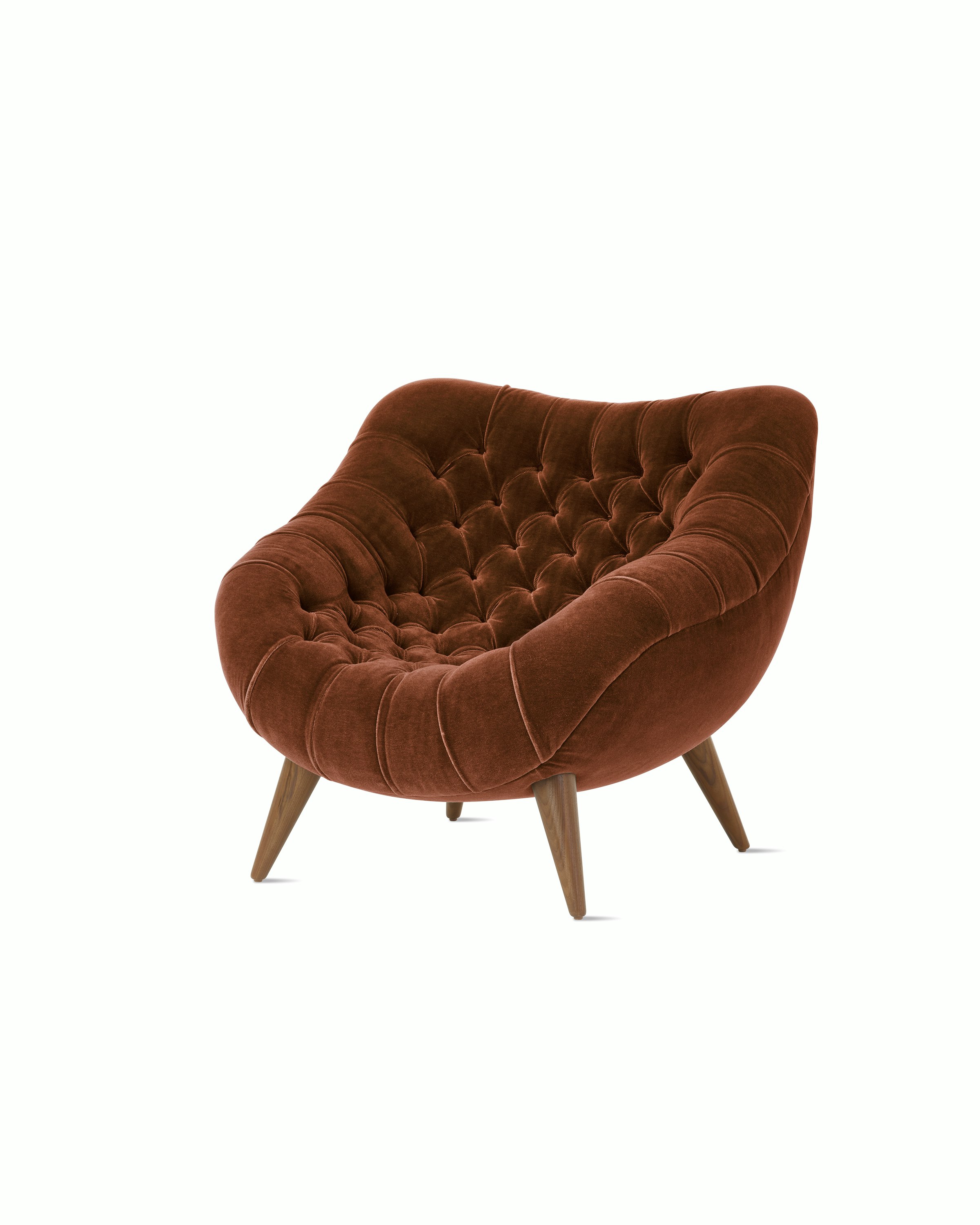 Rohde Easy Chair - Walnut,  Mohair Supreme,  Cognac