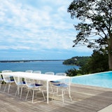 Knoll outdoor Bertoia Chairs and 1966 Table