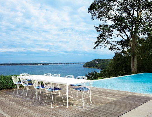1966 Dining Table and Bertoia Side Chairs Knoll outdoor Bertoia Chairs and 1966 Table