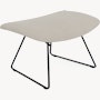 Bertoia Bird Ottoman, Black, Full Cover, Crossroads, Almond