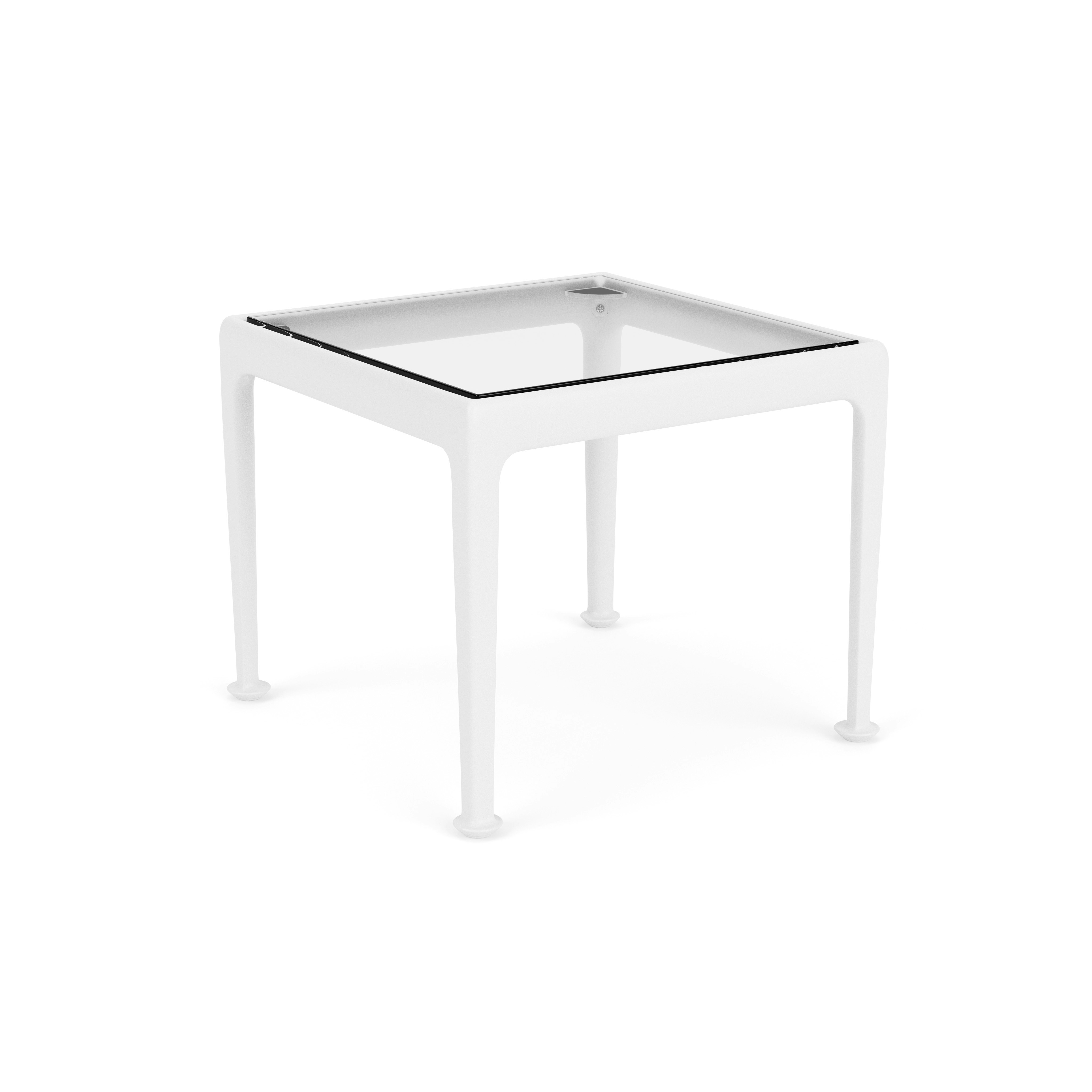 1966 End Table - Clear Glass, White