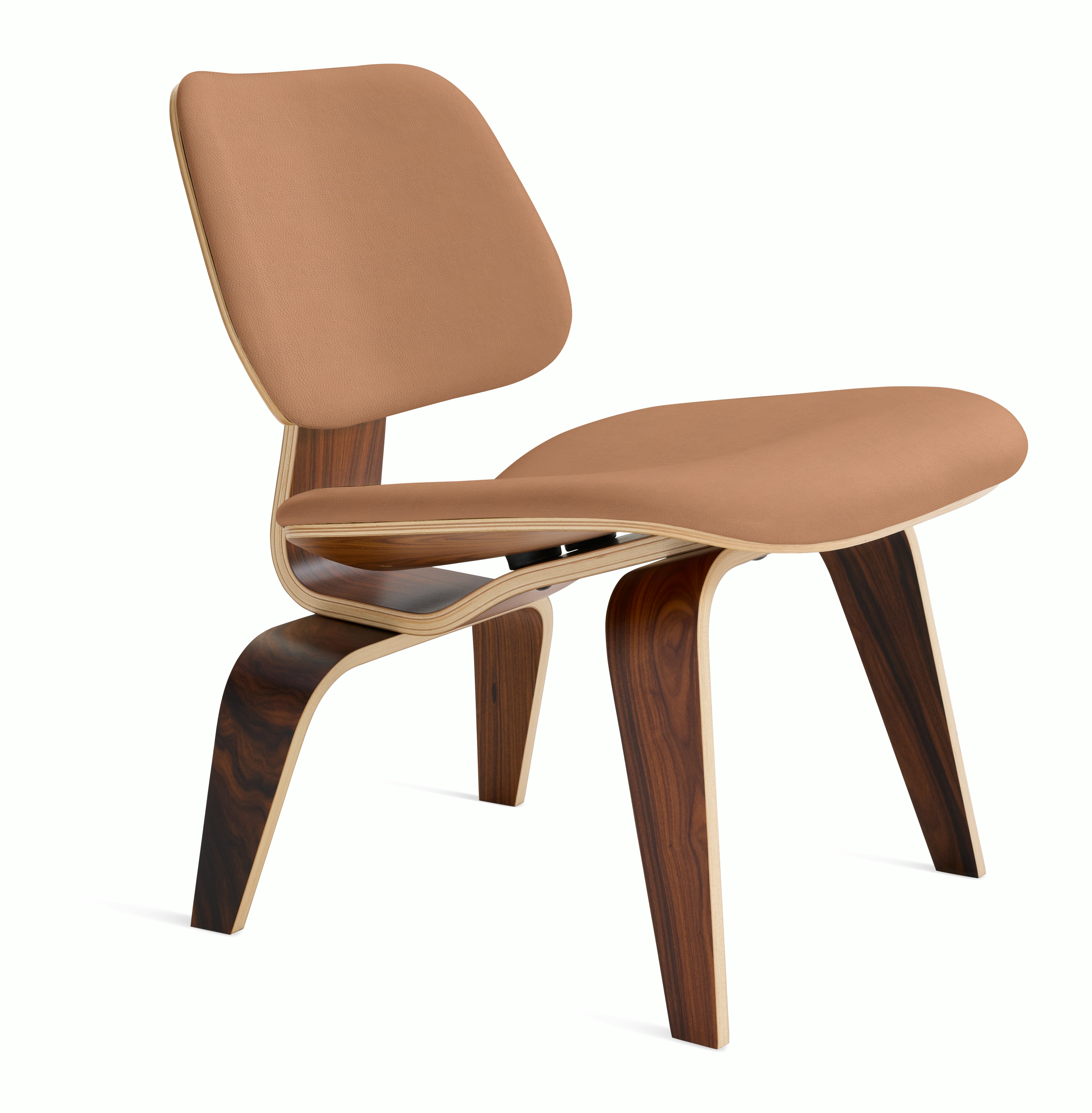 Eames Molded Plywood Lounge Chair Wood Base (LCW) - Upholstered,  Ebony,  Beck,  030 Woodlet