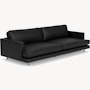 D'Urso Sofa - Volo Leather, Black, Polished Chrome