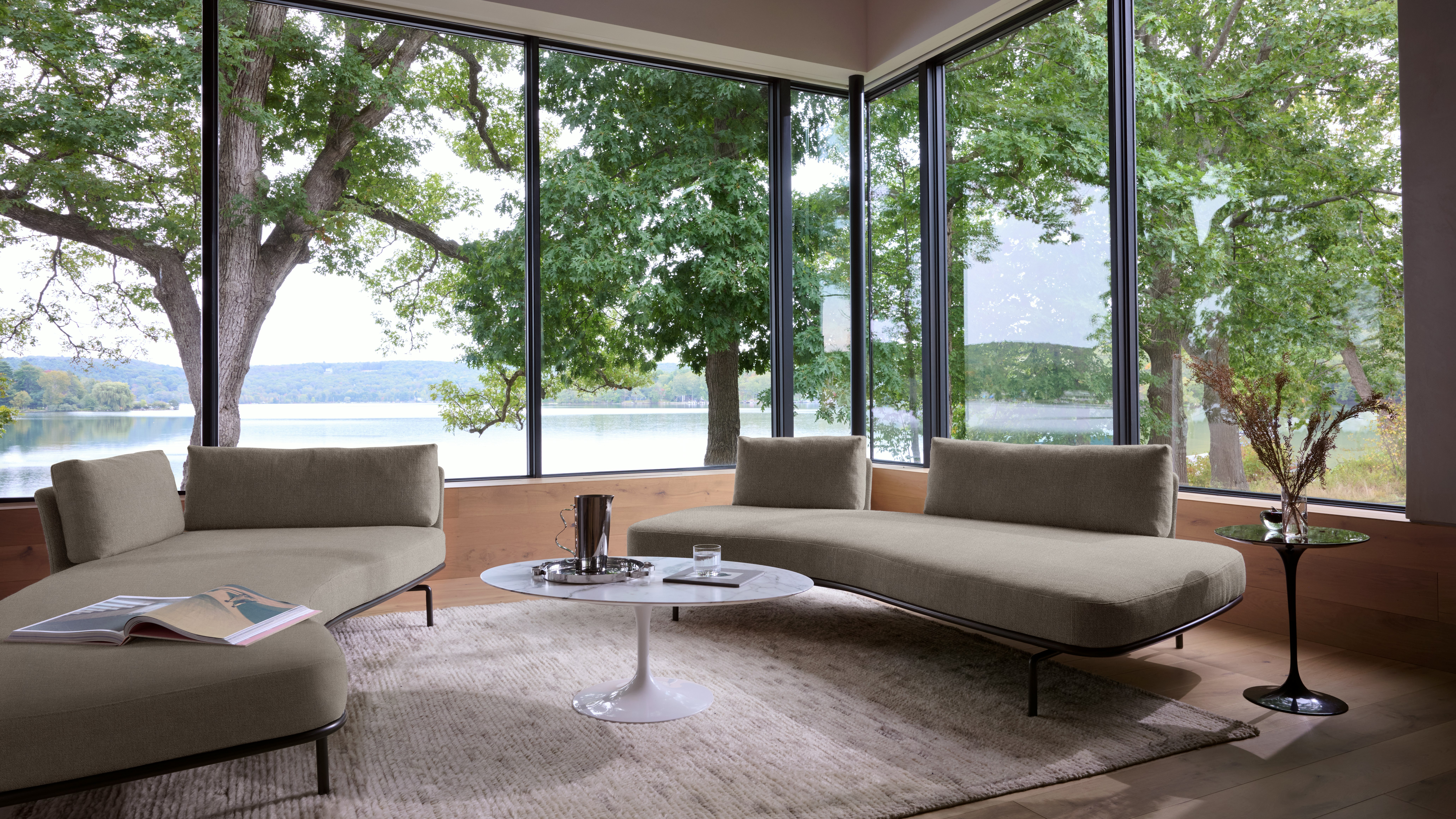 Panoramic Sofa and Saarinen Coffee Table