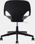 Rear view of a black armless Zeph chair.