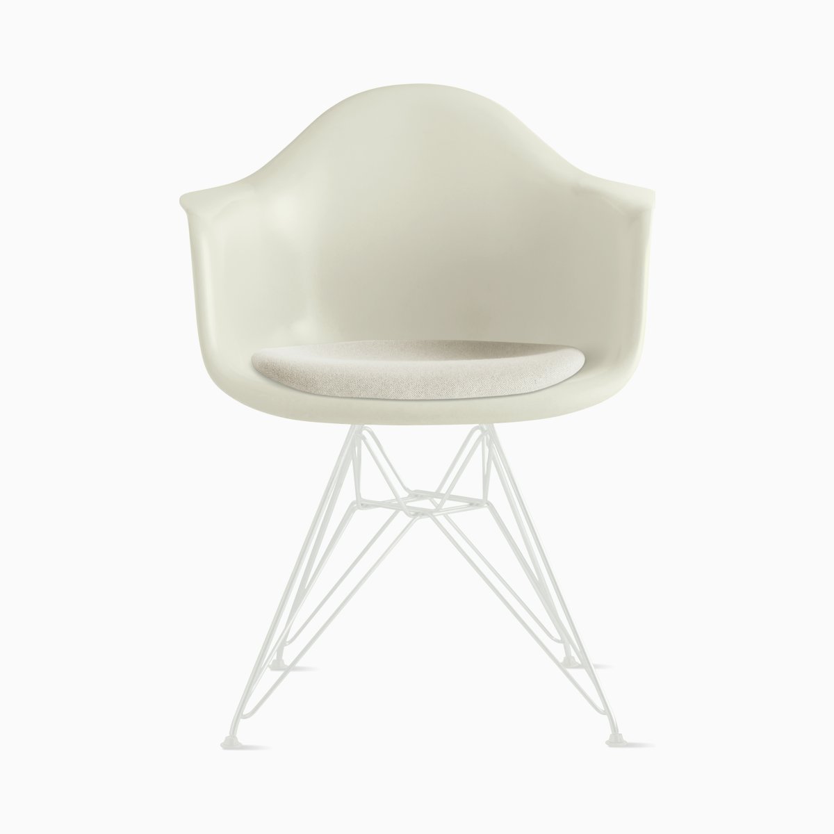 Eames Molded Fiberglass Armchair with Seat Pad