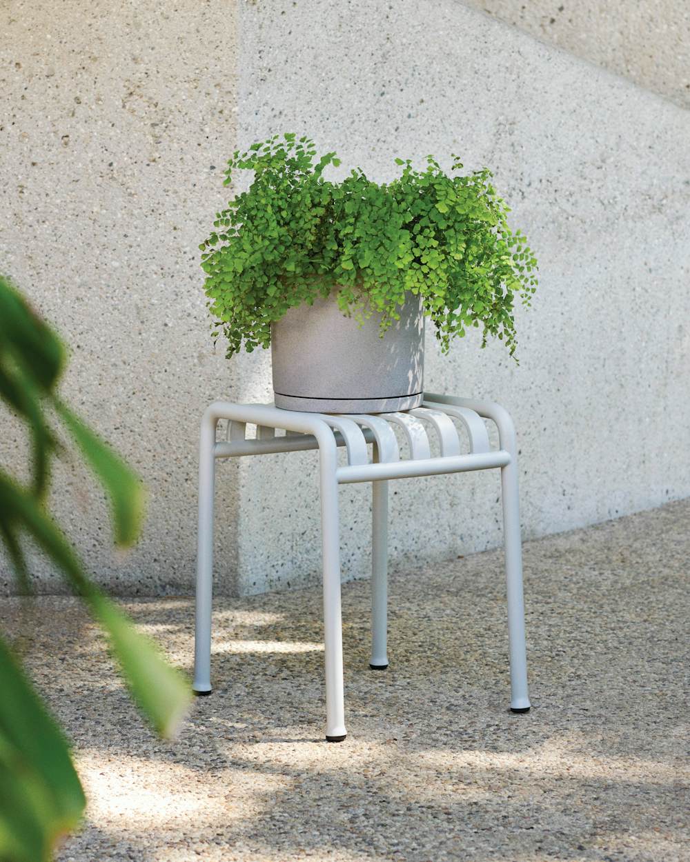 Palissade Side Table and Plant Pot with Saucer